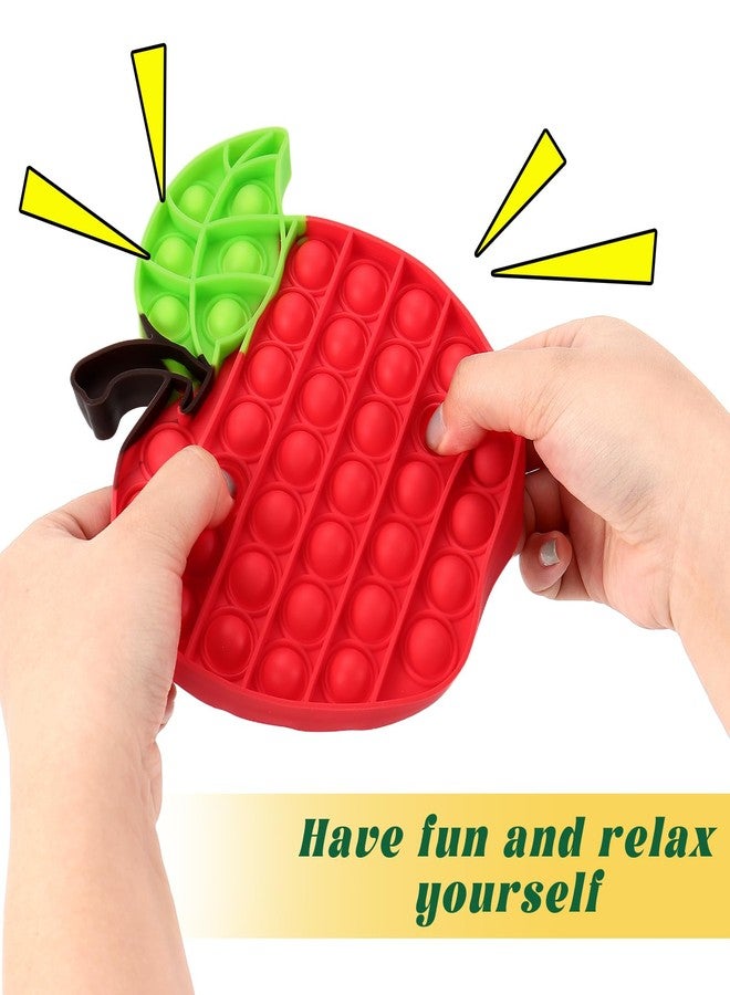 DEARIDAP 4 PCS Fruit Fidget Push, Silicone Push Bubble Fidget Sensory, Anxiety Relief Squeeze Objects for Adults Classroom Party Favor - Apple, Banana, Grape, Pineapple - Image 4